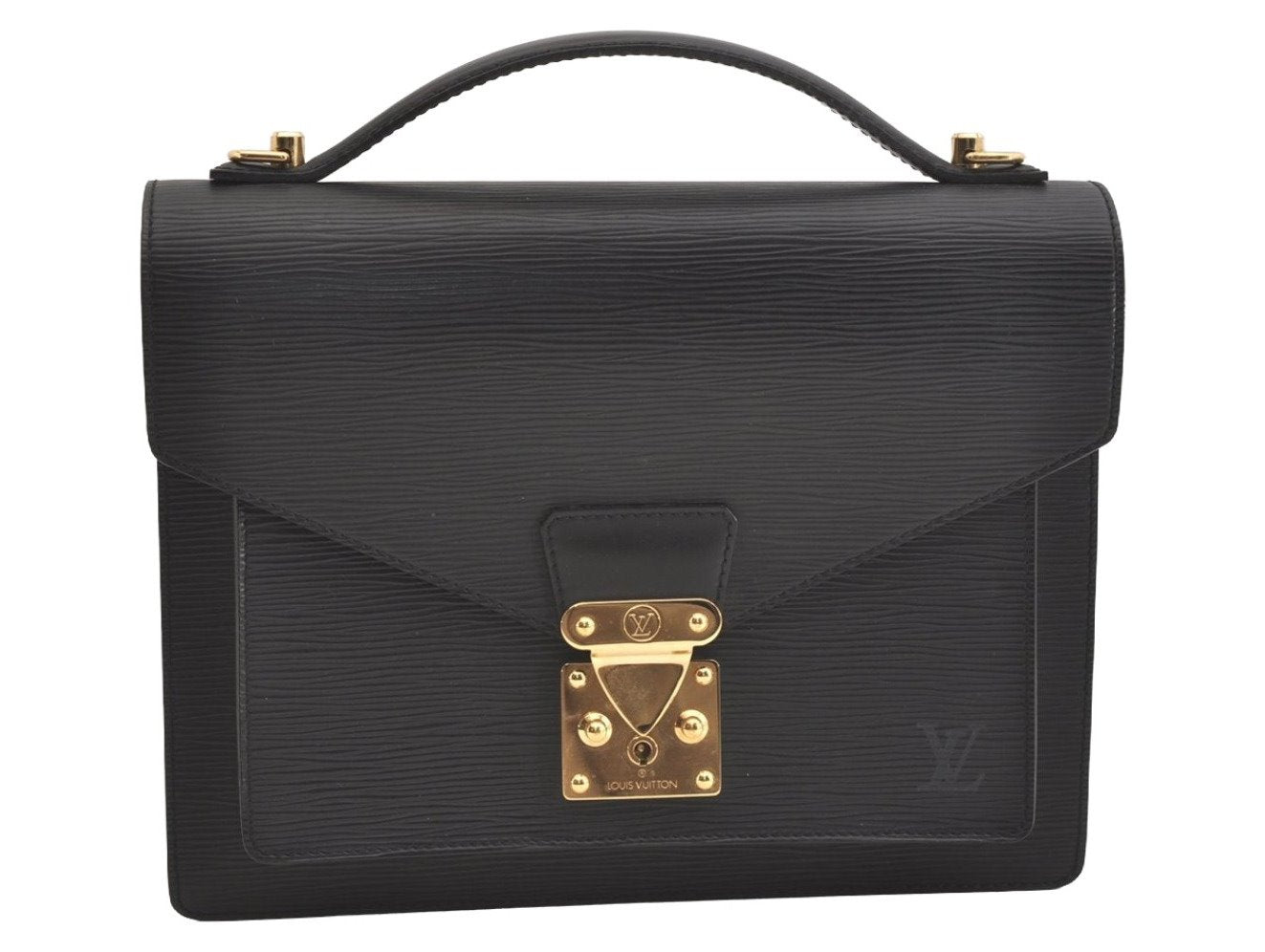 Authentic Louis Vuitton Epi Monceau 2Way Shoulder Hand Bag Black M52122 LV 5003J