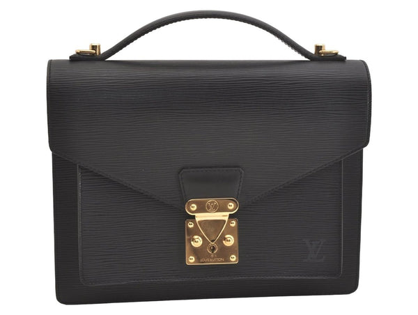 Authentic Louis Vuitton Epi Monceau 2Way Shoulder Hand Bag Black M52122 LV 5003J