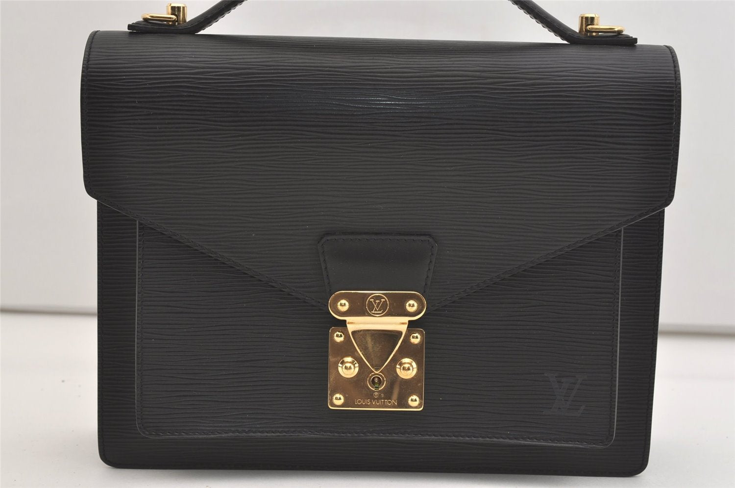 Authentic Louis Vuitton Epi Monceau 2Way Shoulder Hand Bag Black M52122 LV 5003J