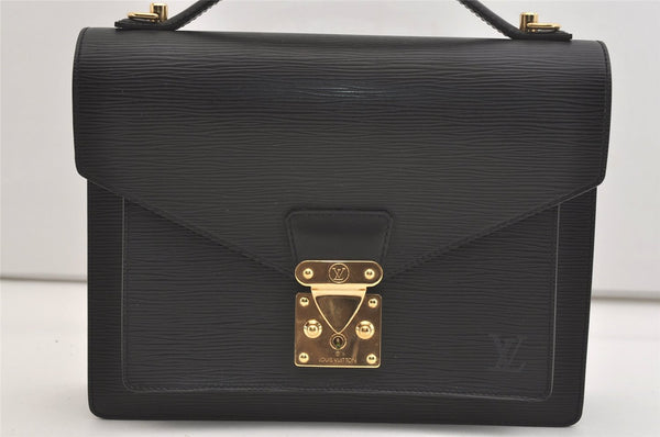 Authentic Louis Vuitton Epi Monceau 2Way Shoulder Hand Bag Black M52122 LV 5003J