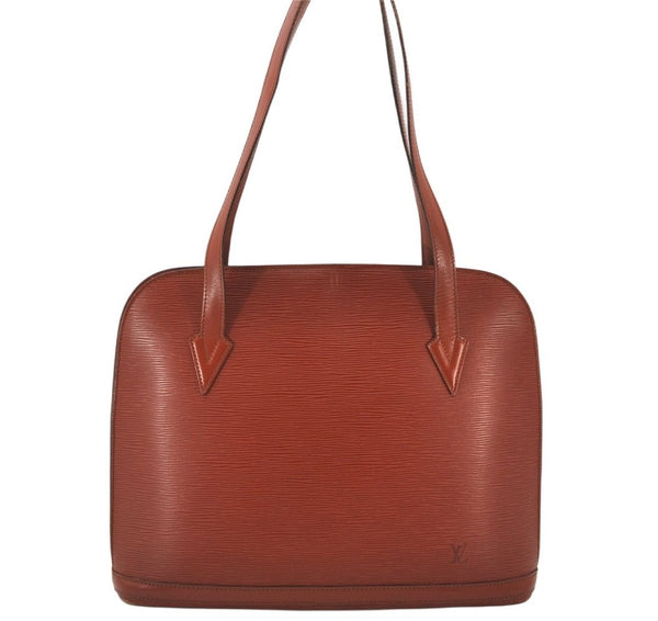 Authentic Louis Vuitton Epi Lussac Shoulder Tote Bag Brown M52283 LV 5004K