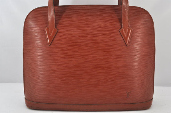 Authentic Louis Vuitton Epi Lussac Shoulder Tote Bag Brown M52283 LV 5004K