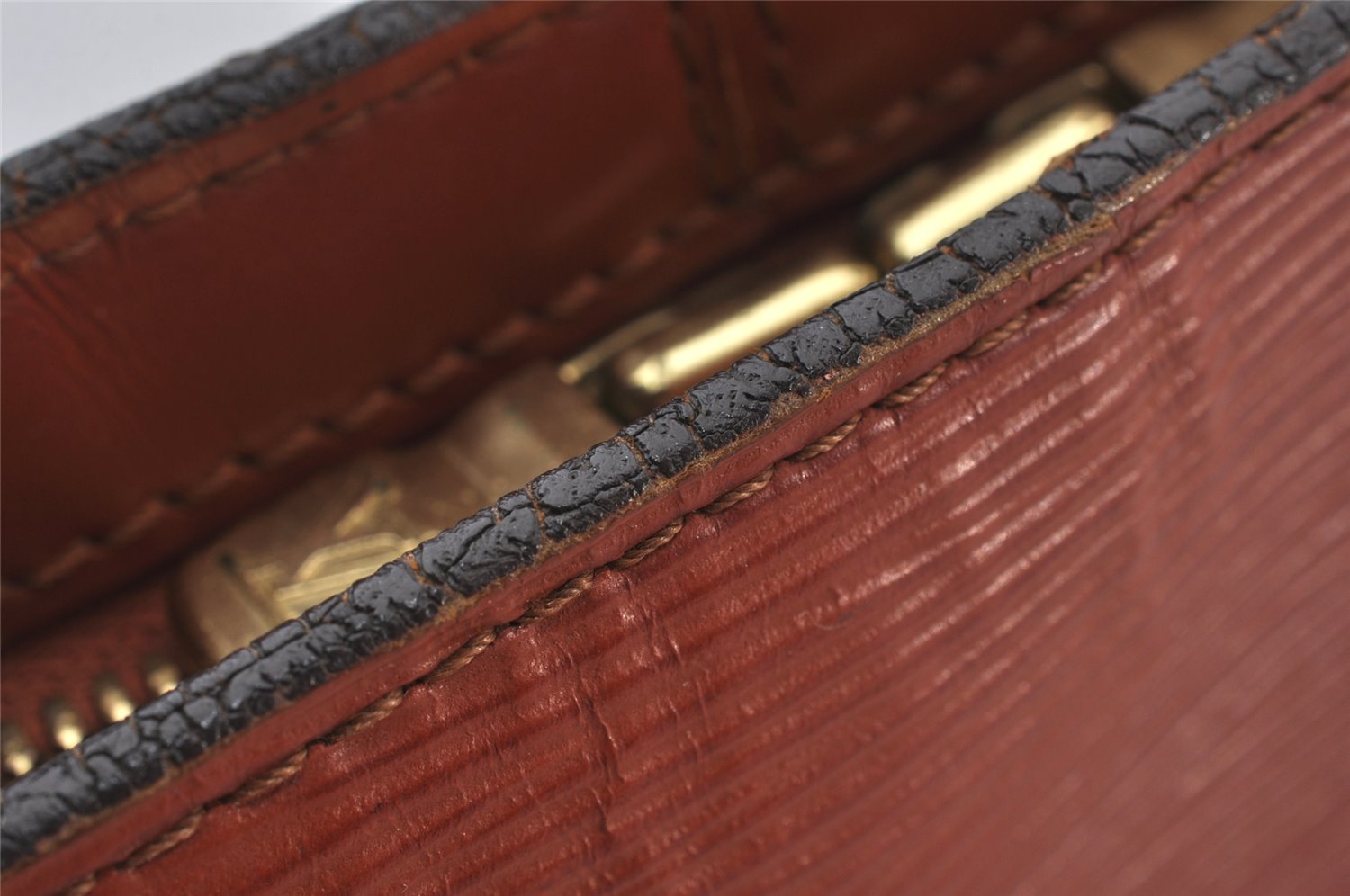 Authentic Louis Vuitton Epi Lussac Shoulder Tote Bag Brown M52283 LV 5004K