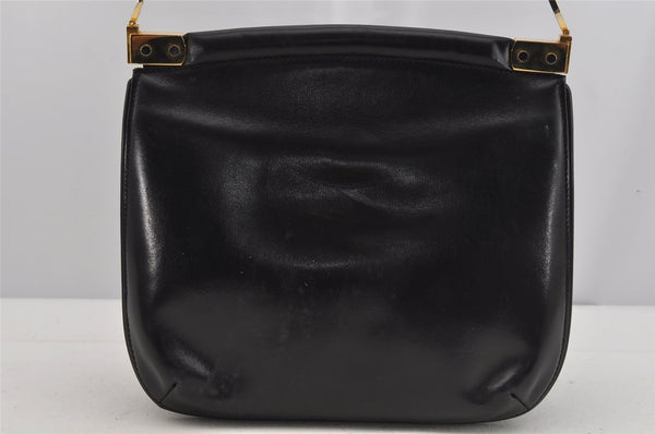 Authentic GUCCI Vintage Shoulder Hand Bag Purse Leather Black 5005J