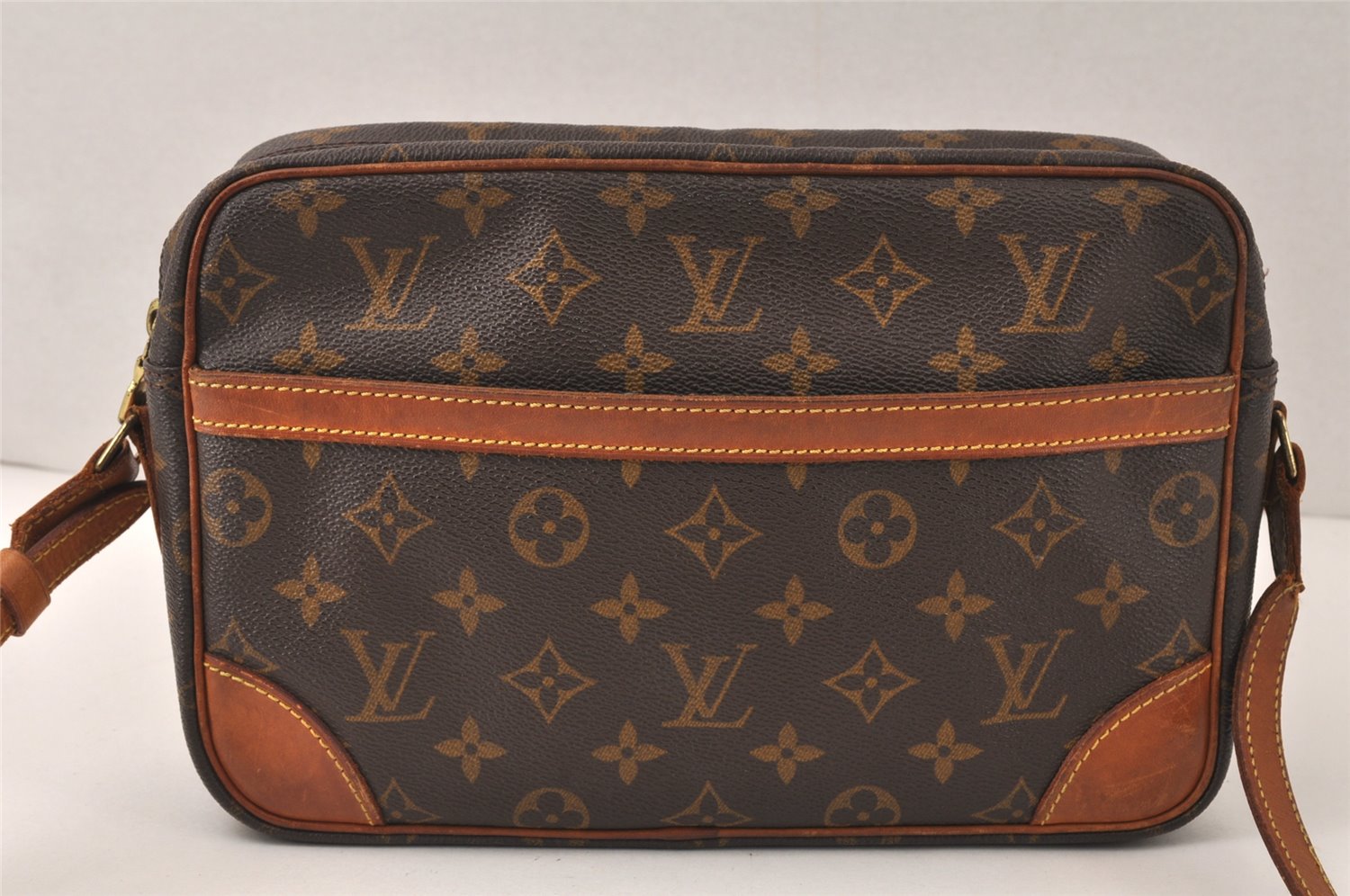 Authentic Louis Vuitton Monogram Trocadero 27 Shoulder Cross Bag M51274 LV 5005K