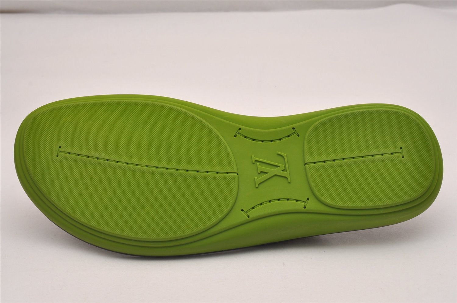 Auth Louis Vuitton Flip Flops Sandals Rubber Leather Size EU 7 Brown Box 5007J