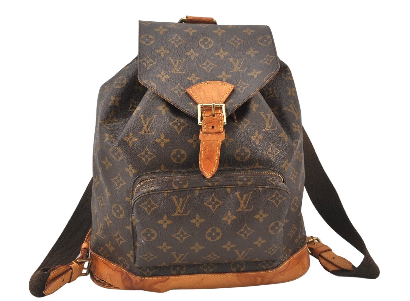 Authentic Louis Vuitton Monogram Montsouris GM Backpack M51135 LV 5009K