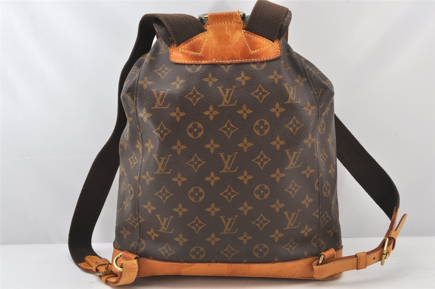 Authentic Louis Vuitton Monogram Montsouris GM Backpack M51135 LV 5009K