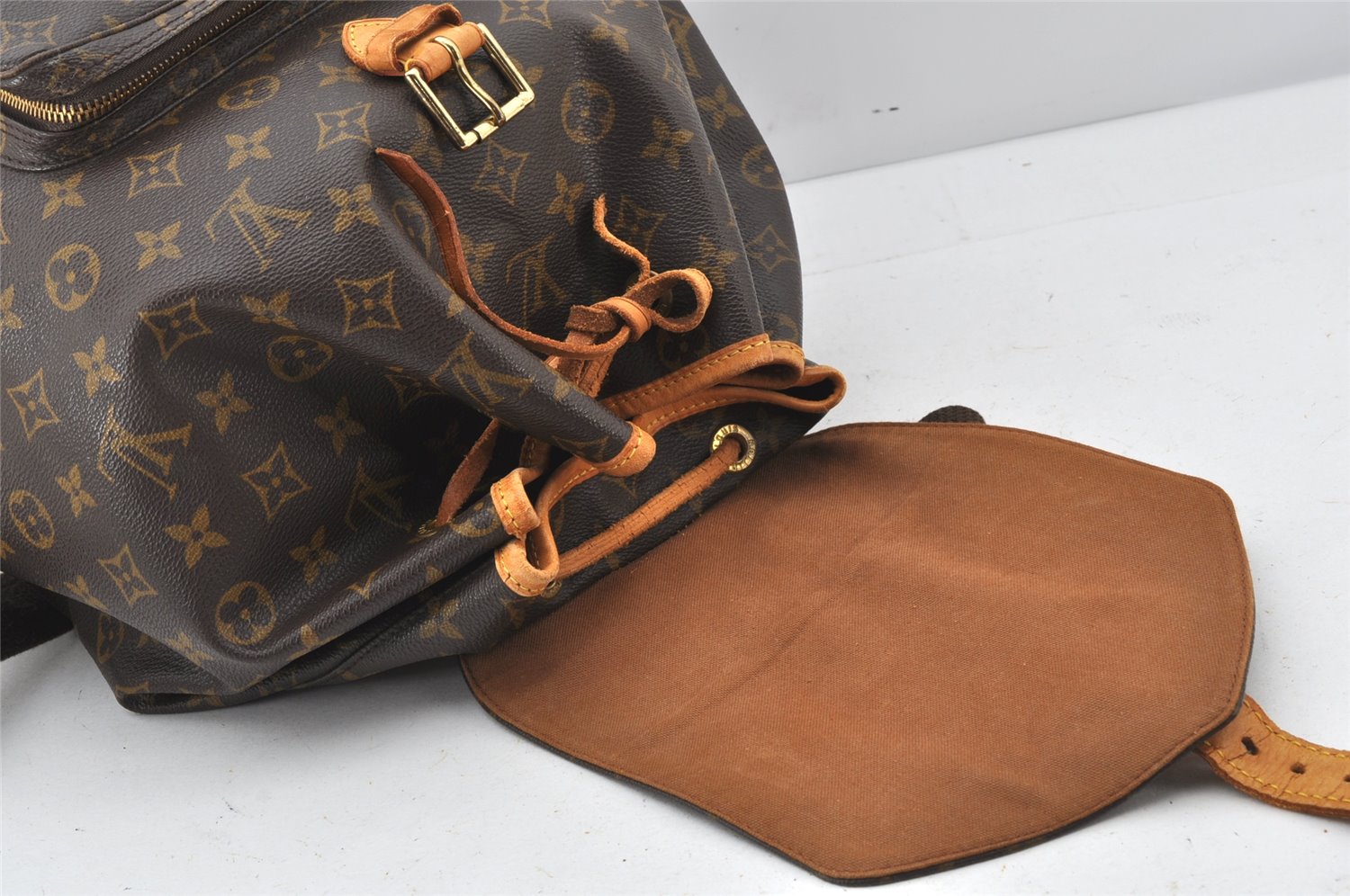 Authentic Louis Vuitton Monogram Montsouris GM Backpack M51135 LV 5009K