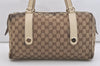 Authentic GUCCI Charmy Hand Boston Bag GG Canvas Leather 154180 Brown 5010J