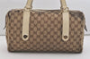 Authentic GUCCI Charmy Hand Boston Bag GG Canvas Leather 154180 Brown 5010J