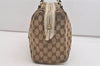 Authentic GUCCI Charmy Hand Boston Bag GG Canvas Leather 154180 Brown 5010J