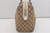 Authentic GUCCI Charmy Hand Boston Bag GG Canvas Leather 154180 Brown 5010J