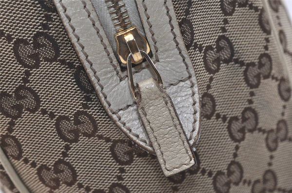 Authentic GUCCI Charmy Hand Boston Bag GG Canvas Leather 154180 Brown 5010J