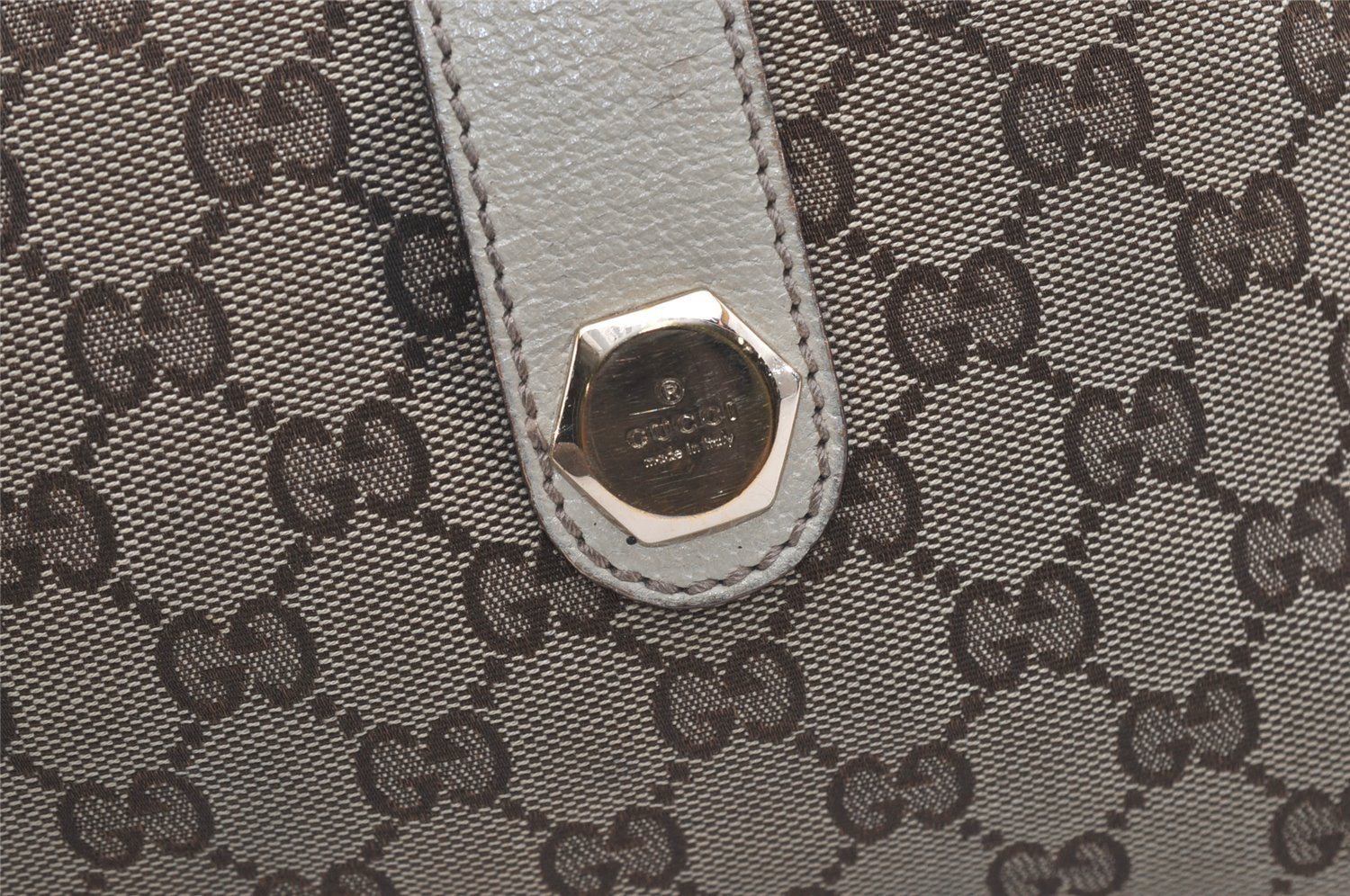 Authentic GUCCI Charmy Hand Boston Bag GG Canvas Leather 154180 Brown 5010J