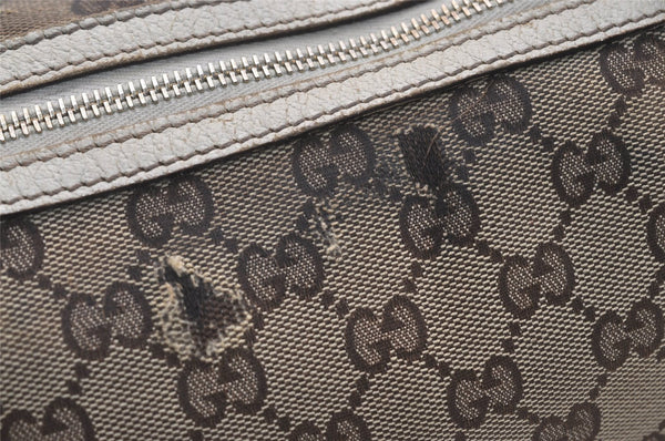 Authentic GUCCI Charmy Hand Boston Bag GG Canvas Leather 154180 Brown 5010J