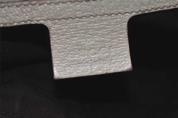 Authentic GUCCI Charmy Hand Boston Bag GG Canvas Leather 154180 Brown 5010J