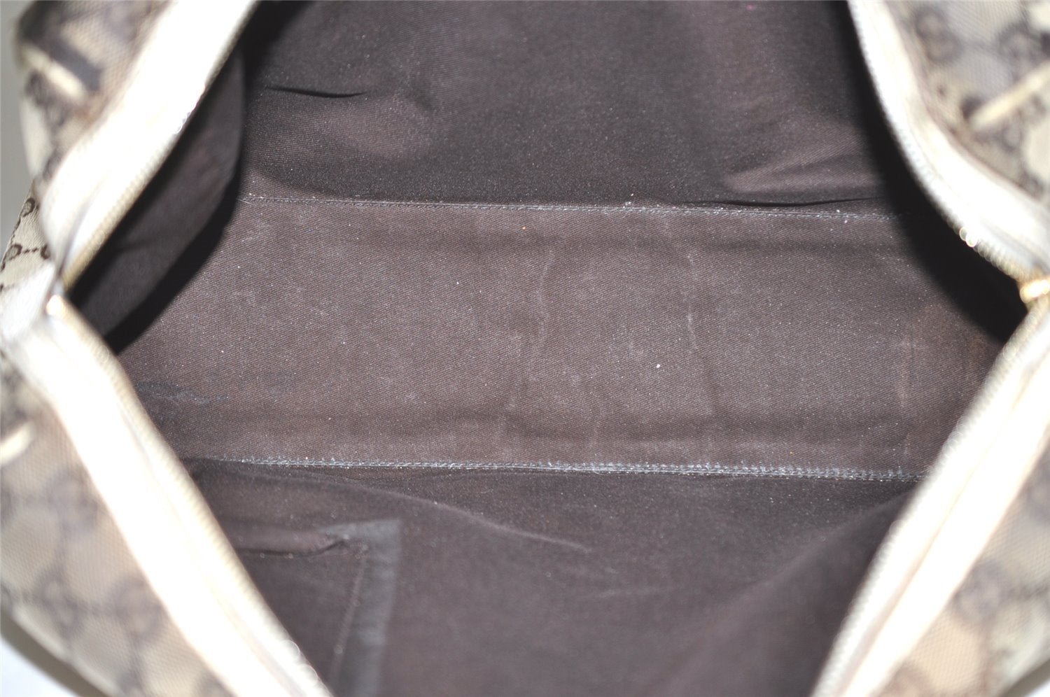 Authentic GUCCI Charmy Hand Boston Bag GG Canvas Leather 154180 Brown 5010J