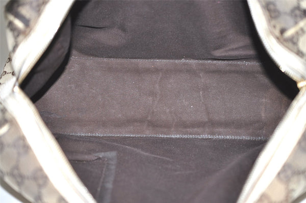 Authentic GUCCI Charmy Hand Boston Bag GG Canvas Leather 154180 Brown 5010J