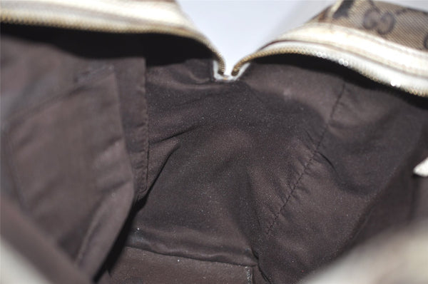 Authentic GUCCI Charmy Hand Boston Bag GG Canvas Leather 154180 Brown 5010J