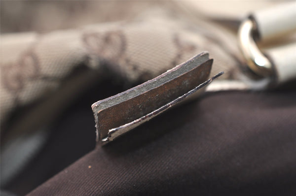 Authentic GUCCI Charmy Hand Boston Bag GG Canvas Leather 154180 Brown 5010J