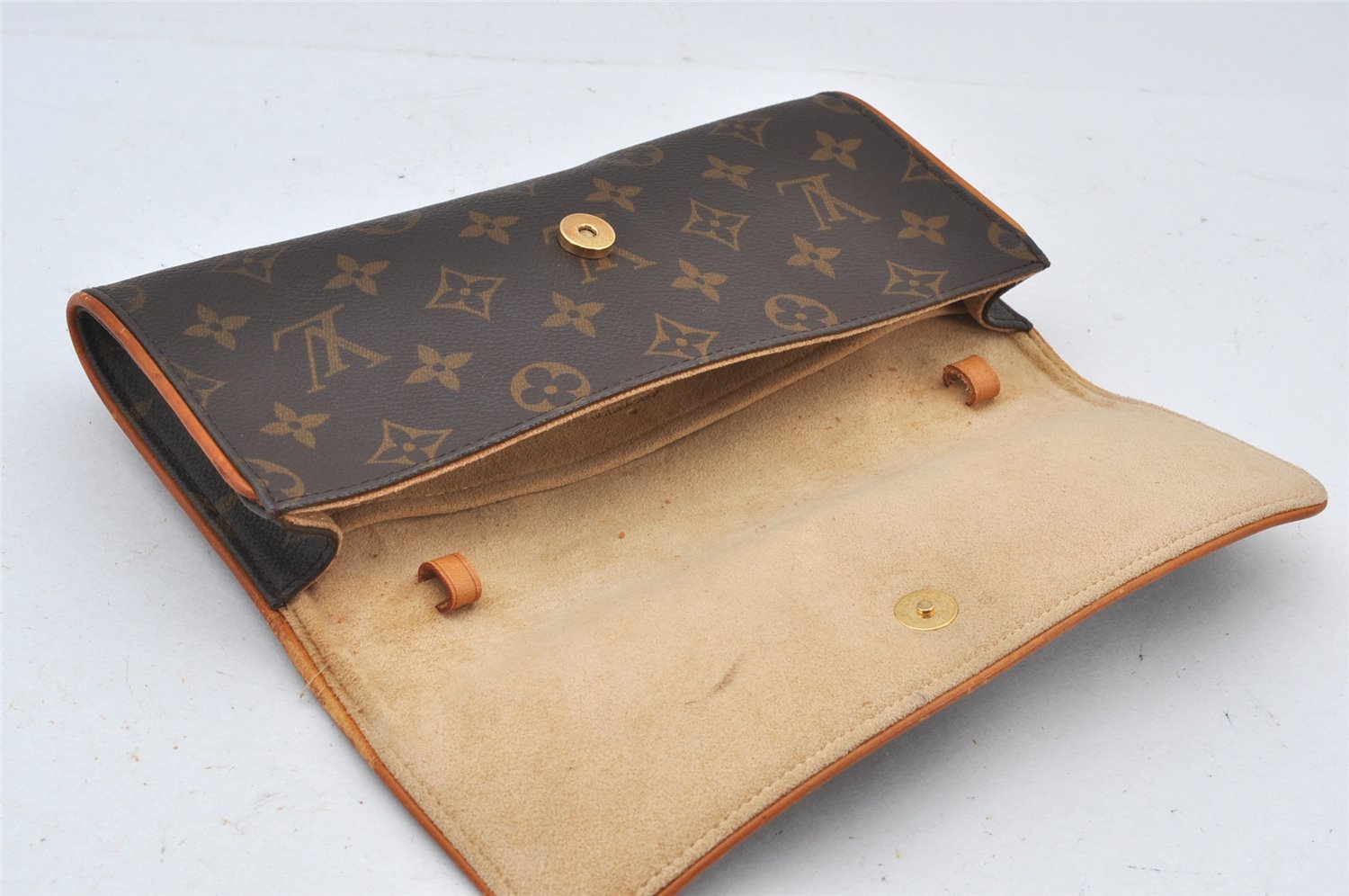 Authentic Louis Vuitton Monogram Pochette Twin GM Shoulder Bag M51852 LV 5010K