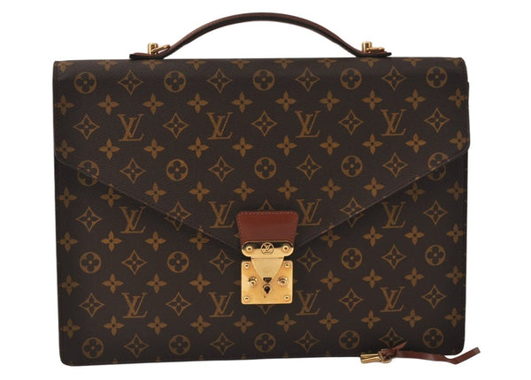 Auth Louis Vuitton Monogram Porte Documents Bandouliere M53338 Briefcase 5016K