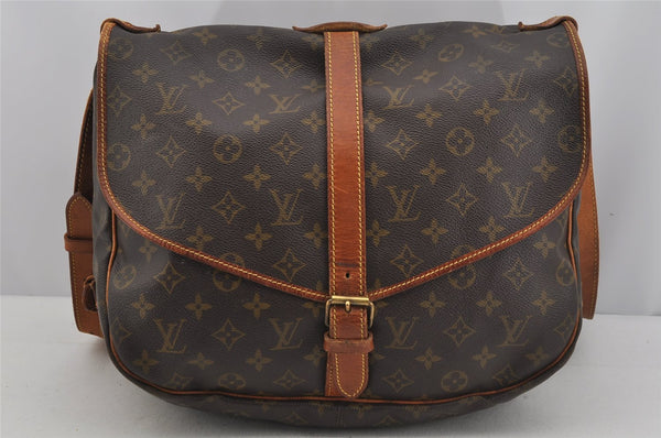 Authentic Louis Vuitton Monogram Saumur 35 Shoulder Cross Bag M42254 LV 5017J