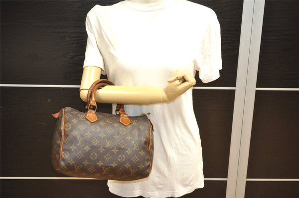 Authentic Louis Vuitton Monogram Speedy 25 Boston Hand Bag M41528 LV 5018J