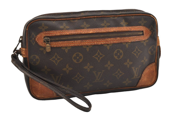 Authentic Louis Vuitton Monogram Marly Dragonne GM M51825 Clutch Hand Bag 5021J