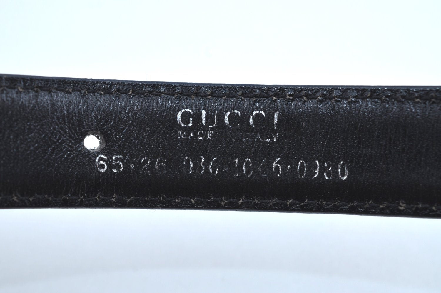Authentic GUCCI Interlocking G Belt Enamel Leather Size 65cm 25.6