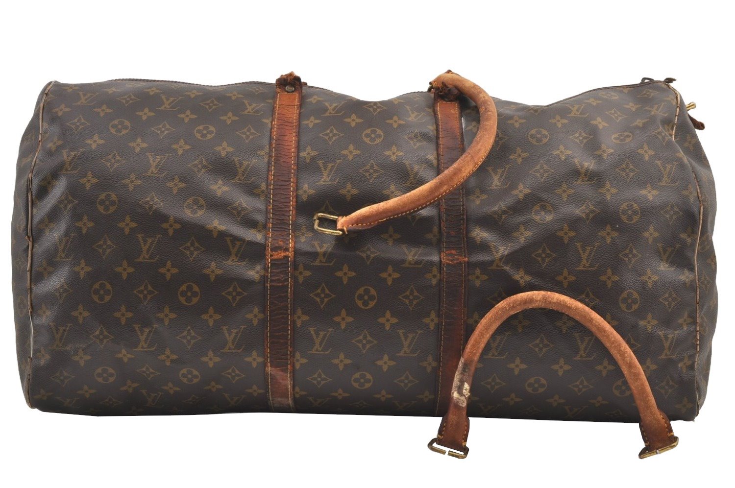 Authentic Louis Vuitton Monogram Keepall 60 Boston Bag Old Model LV Junk 5025J