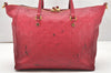Auth Louis Vuitton Monogram Empreinte Lumineuse PM Tote Bag Red Junk 5025K