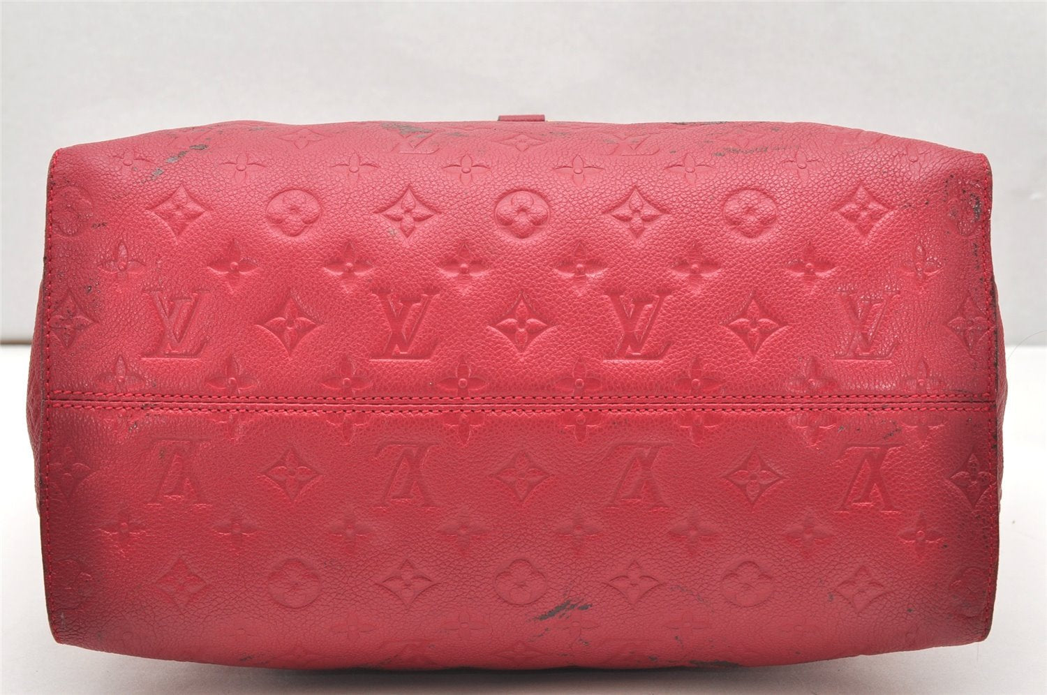 Auth Louis Vuitton Monogram Empreinte Lumineuse PM Tote Bag Red Junk 5025K