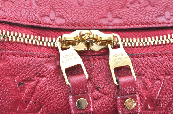 Auth Louis Vuitton Monogram Empreinte Lumineuse PM Tote Bag Red Junk 5025K