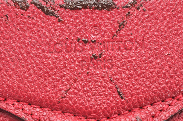 Auth Louis Vuitton Monogram Empreinte Lumineuse PM Tote Bag Red Junk 5025K