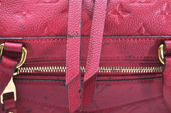 Auth Louis Vuitton Monogram Empreinte Lumineuse PM Tote Bag Red Junk 5025K