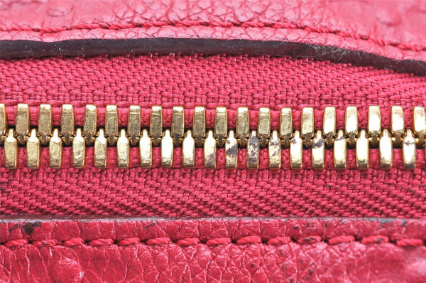 Auth Louis Vuitton Monogram Empreinte Lumineuse PM Tote Bag Red Junk 5025K