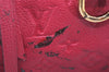 Auth Louis Vuitton Monogram Empreinte Lumineuse PM Tote Bag Red Junk 5025K
