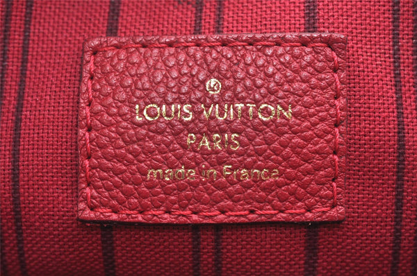 Auth Louis Vuitton Monogram Empreinte Lumineuse PM Tote Bag Red Junk 5025K