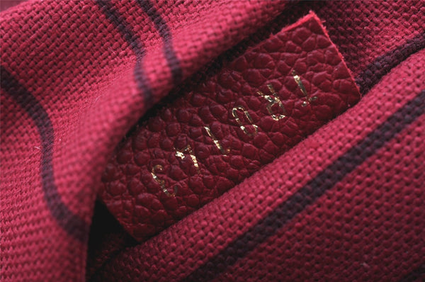 Auth Louis Vuitton Monogram Empreinte Lumineuse PM Tote Bag Red Junk 5025K