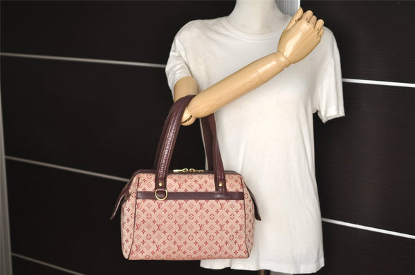 Authentic Louis Vuitton Monogram Mini Josephine PM Hand Bag Pink M92216 LV 5027J