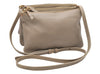 Authentic CELINE TRIO Shoulder Cross Body Clutch Bag Leather Beige 5027K
