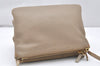 Authentic CELINE TRIO Shoulder Cross Body Clutch Bag Leather Beige 5027K