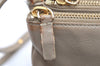 Authentic CELINE TRIO Shoulder Cross Body Clutch Bag Leather Beige 5027K