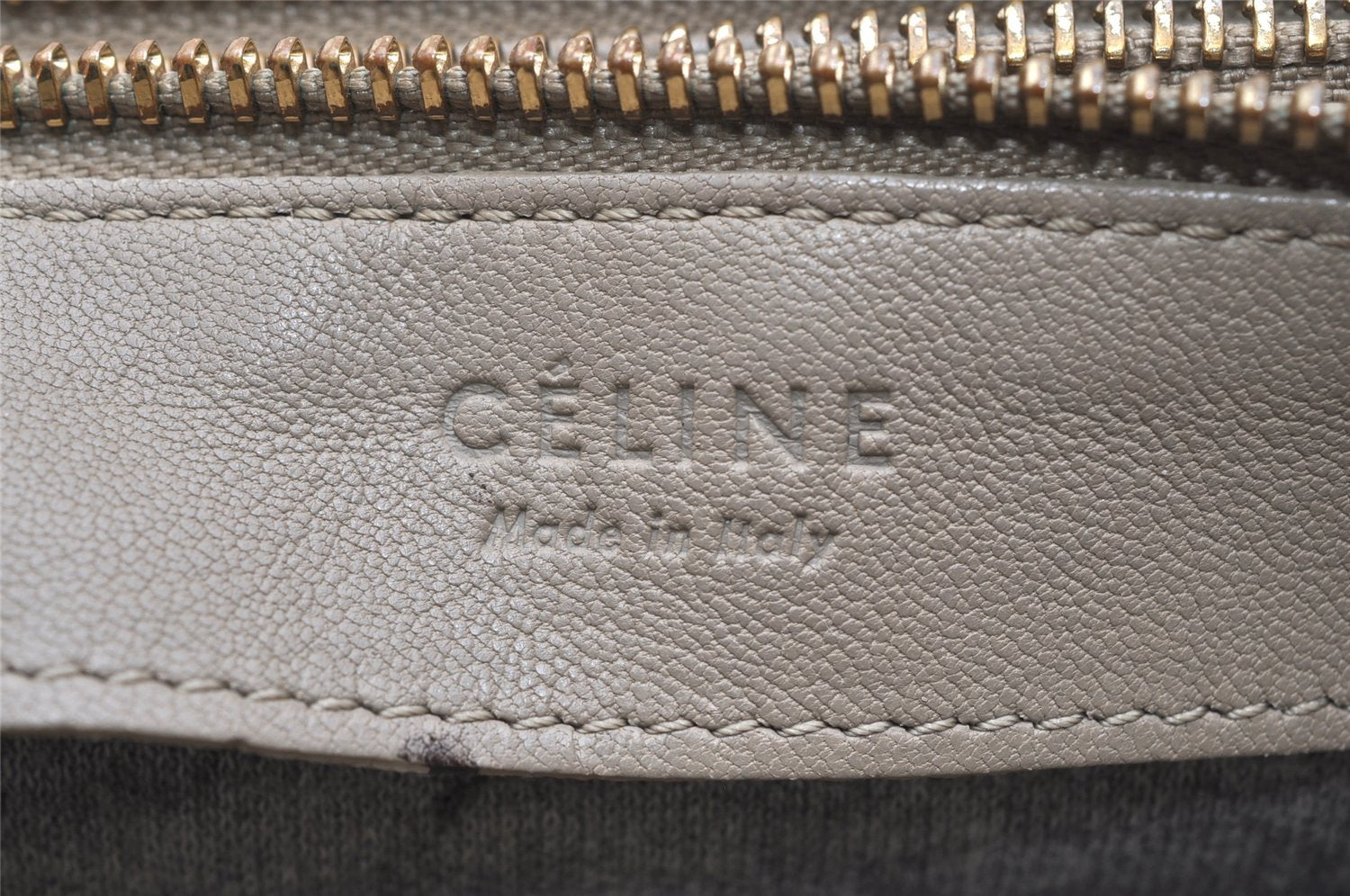 Authentic CELINE TRIO Shoulder Cross Body Clutch Bag Leather Beige 5027K