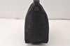 Authentic FENDI Zucchino Vintage Hand Bag Purse Canvas Leather Black 5028K