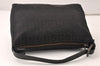 Authentic FENDI Zucchino Vintage Hand Bag Purse Canvas Leather Black 5028K