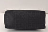 Authentic FENDI Zucchino Vintage Hand Bag Purse Canvas Leather Black 5028K