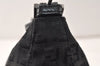 Authentic FENDI Zucchino Vintage Hand Bag Purse Canvas Leather Black 5028K